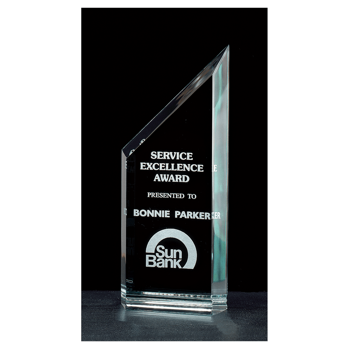 3 1/4" x 8" Zenith Series Jade Acrylic Free Standing Award