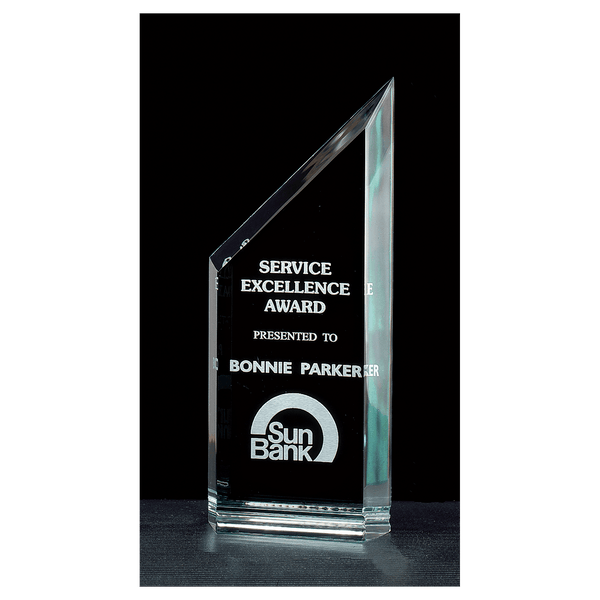 3 1/4" x 8" Zenith Series Jade Acrylic Free Standing Award
