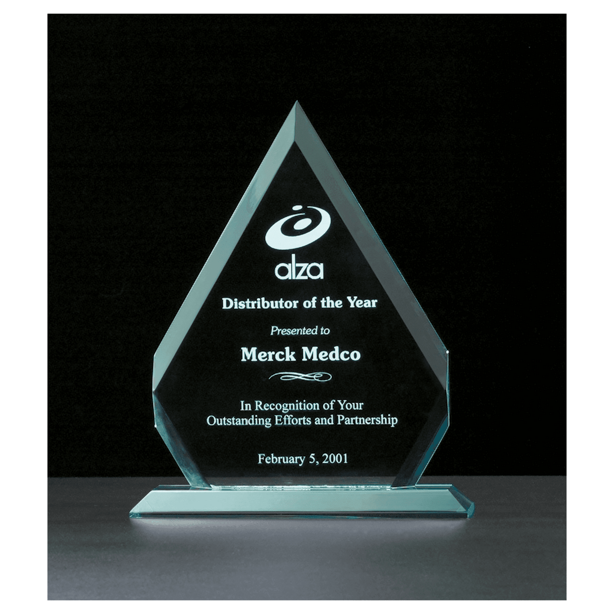 7 1/8" x 8 3/4" Arrow Series Jade Acrylic Award