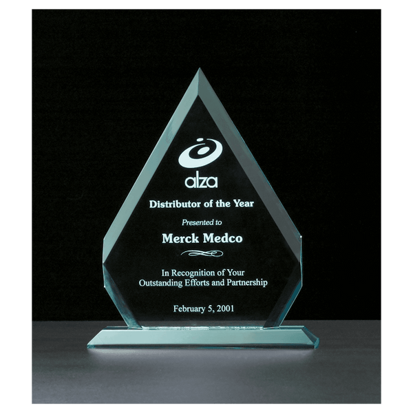7 1/8" x 8 3/4" Arrow Series Jade Acrylic Award