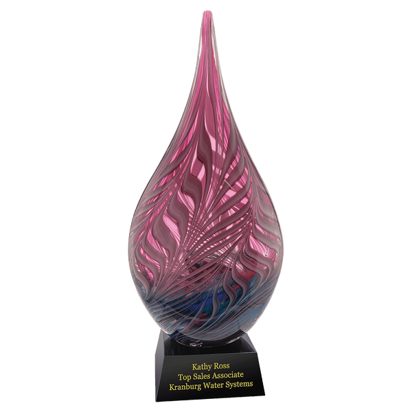 16 1/2" Multi-Color Hollow Raindrop Art Glass
