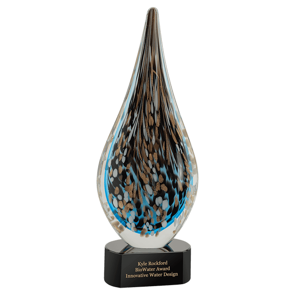 15 1/2" Multi-Color Hollow Raindrop Art Glass