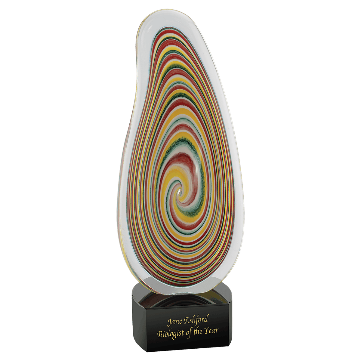 12 1/4" Multi-Color Flat Swirl Art Glass