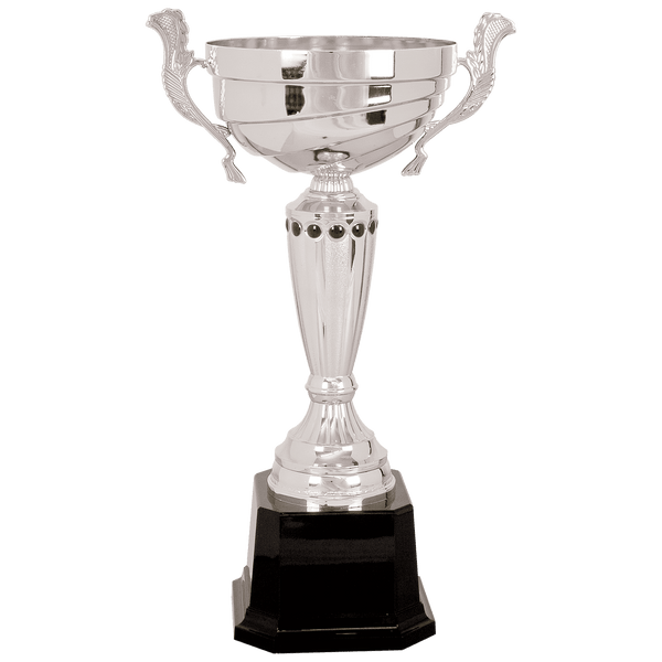 15 1/2" Silver Completed Metal Cup Trophy on Plastic Base