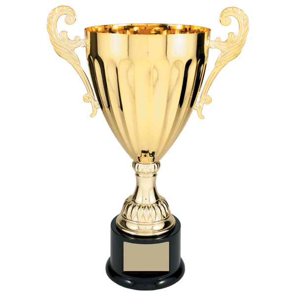 14 1/2" Gold Completed Metal Cup Trophy on Plastic Base