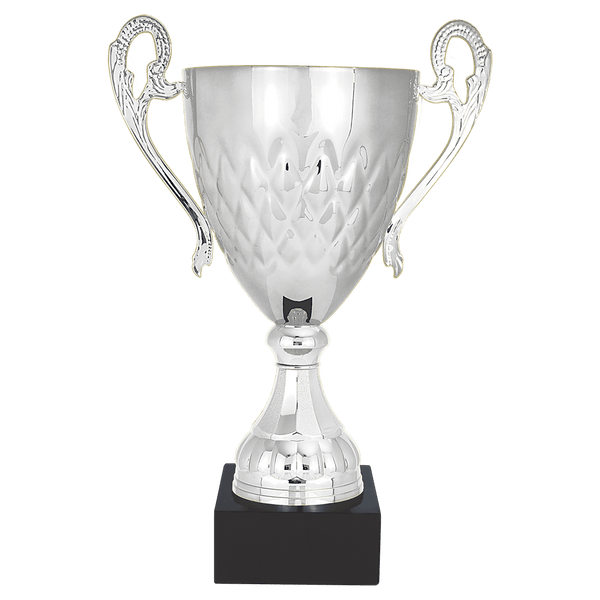 19 3/4" Silver Completed Metal Cup with Black Marble Base