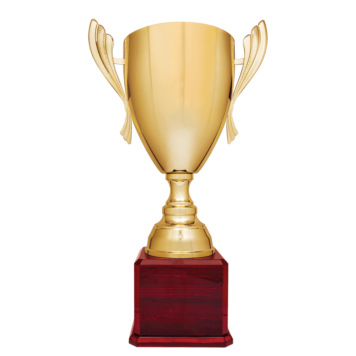 26 1/2" Gold Completed Metal Cup Trophy on Rosewood Royal Piano Finish Base