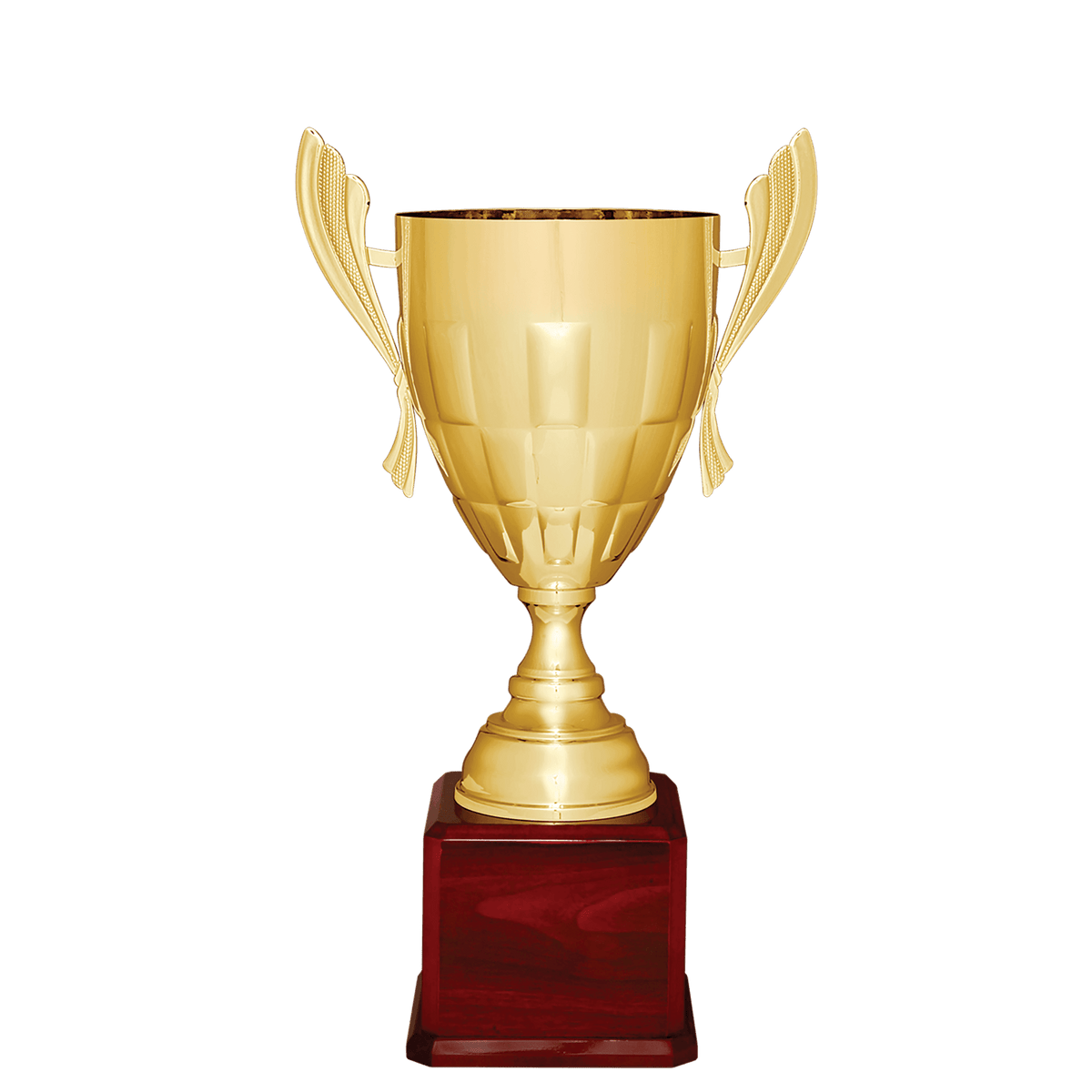 24 3/4" Gold Completed Metal Cup Trophy on Rosewood Royal Piano Finish Base