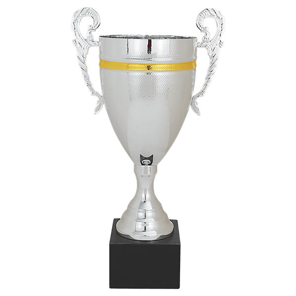 15 3/4" Silver/Gold Completed Metal Cup with Black Marble Base
