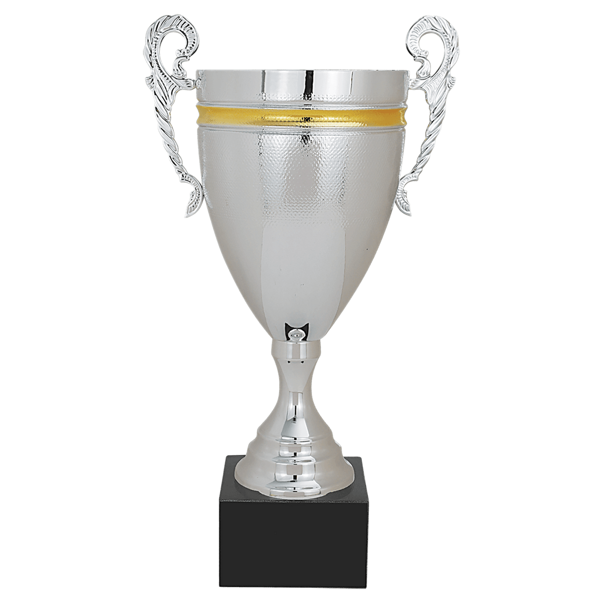 16 3/4" Silver/Gold Completed Metal Cup with Black Marble Base