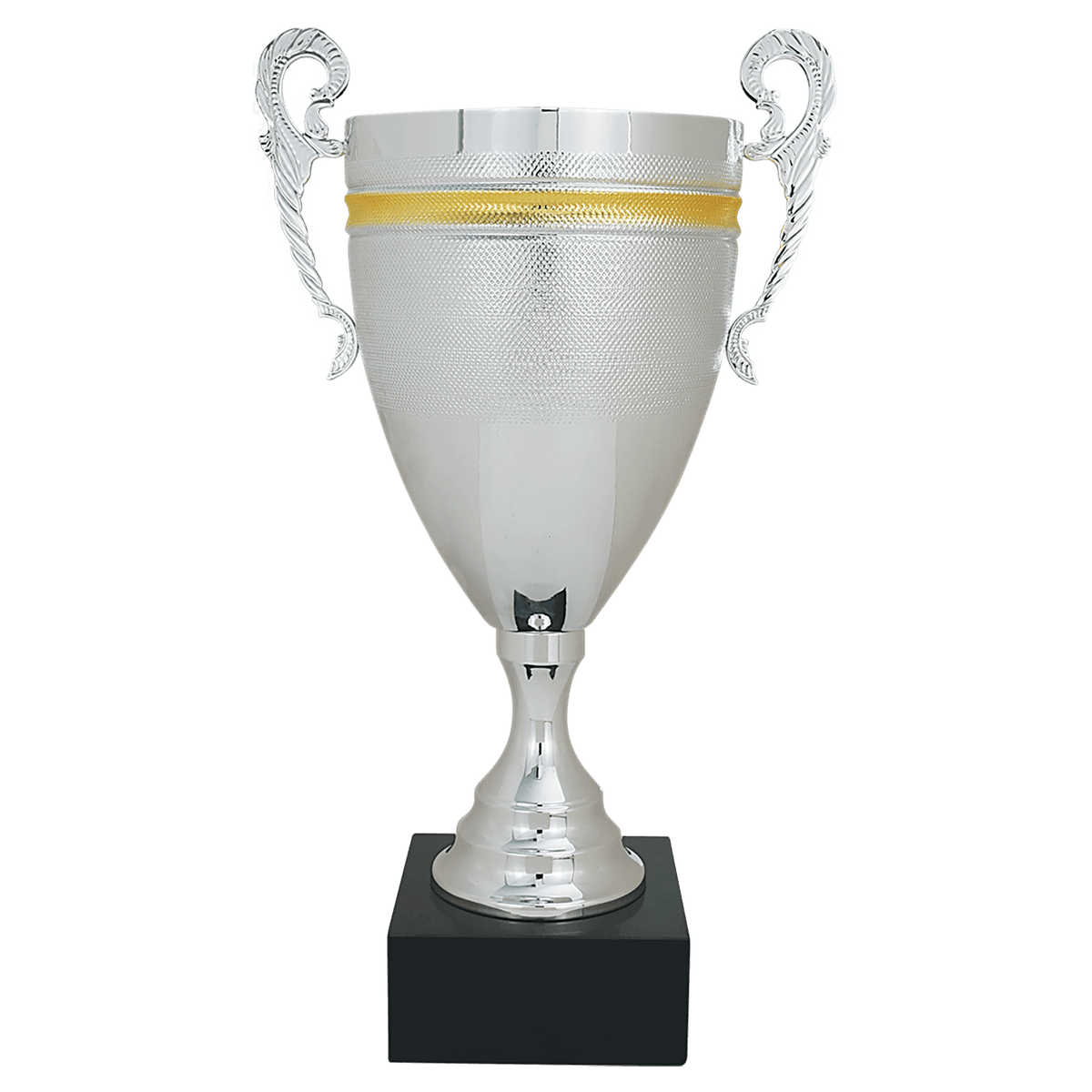 20 1/4" Silver/Gold Completed Metal Cup with Black Marble Base