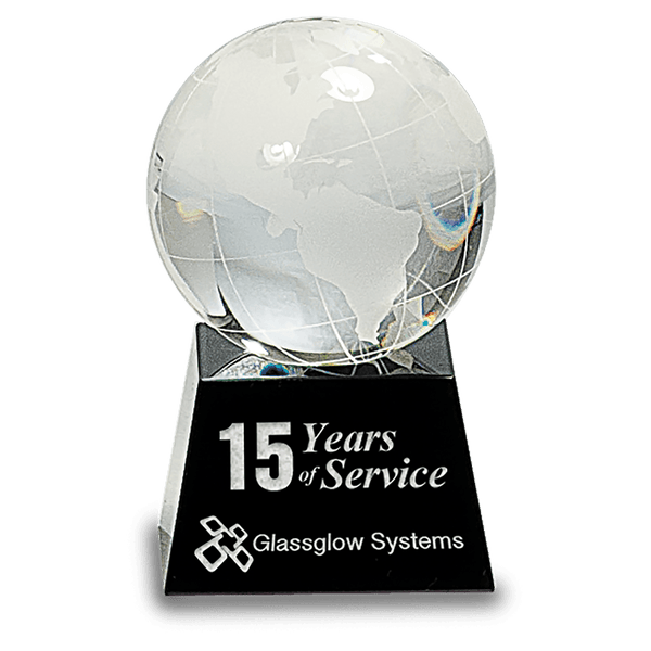 3" Crystal Globe on Black Base