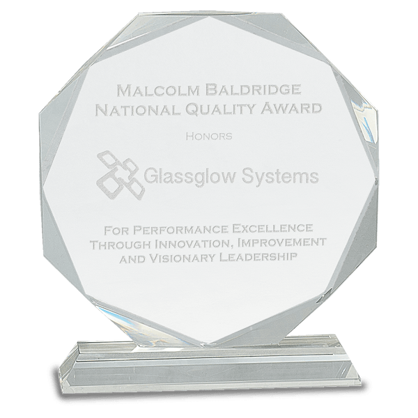 8" x 8" Clear Crystal Octagon Award