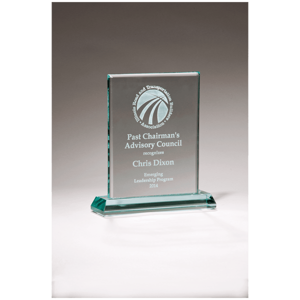 6" x 7" Premium Series Jade Glass Award