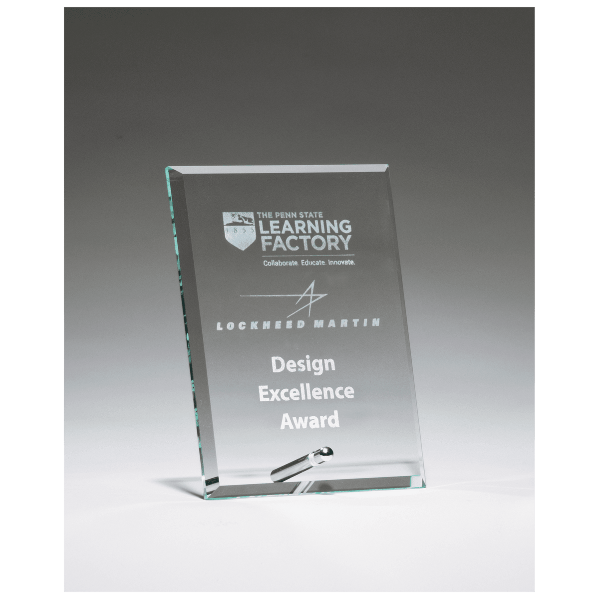 4" x 6" Clear Glass Award with Silver Plated Easel Post