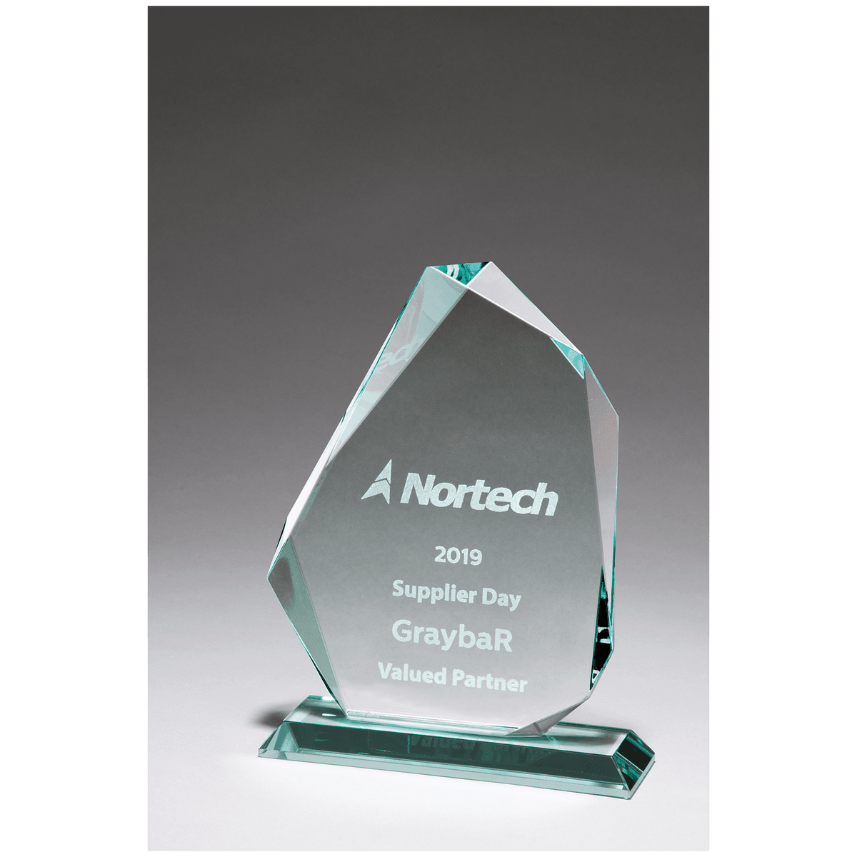 5 1/8" x 7 5/8" Iceberg Series Thick Jade Glass Award