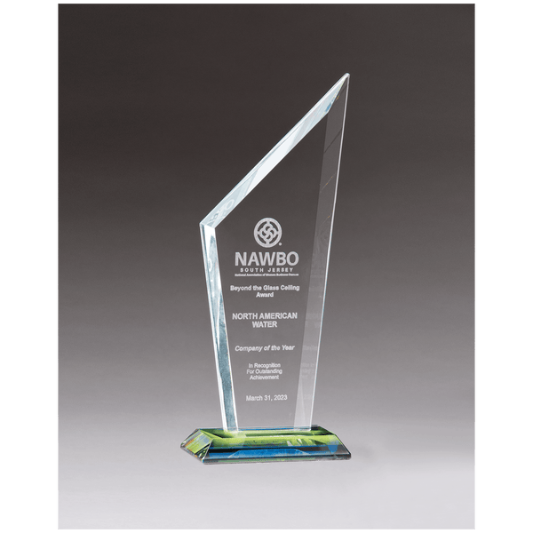 4 1/8" x 10 5/8" x 3/8" Thick Zenith Series Clear Glass with Prism-Effect Base