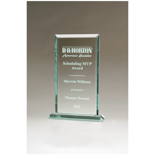 6 5/8" x 10" Apex Series Jade Glass Award