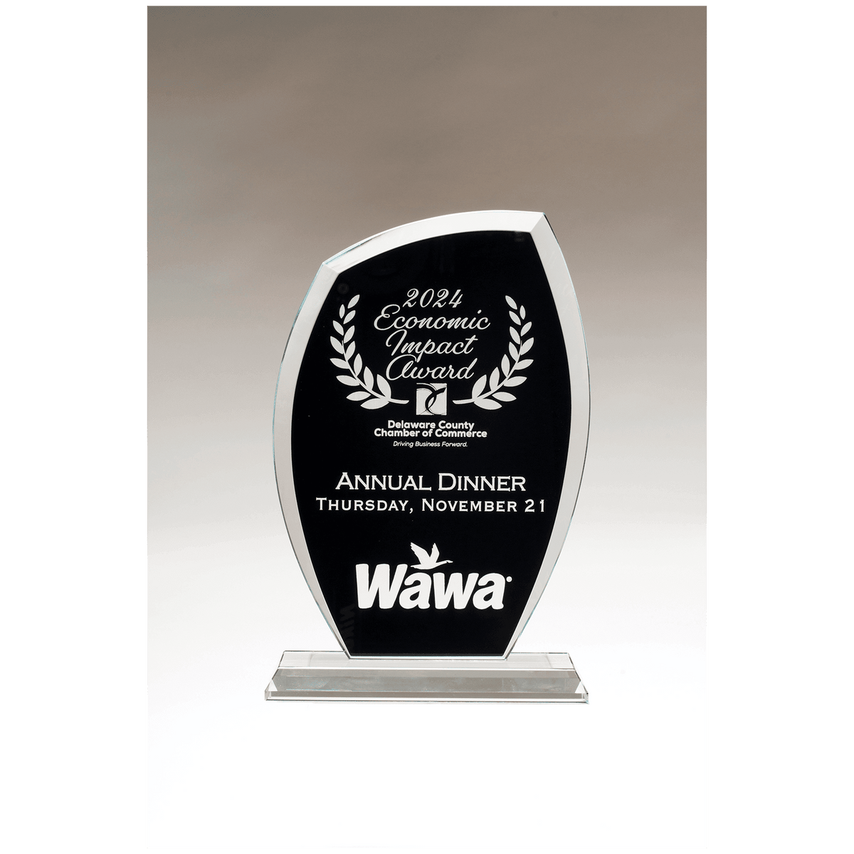 5 1/2" x 8 1/2" Tidal Series Clear Glass with Black Painted Background