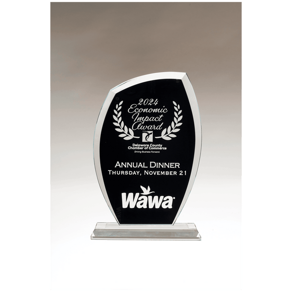 6 1/8" x 9 5/8" Tidal Series Clear Glass with Black Painted Background