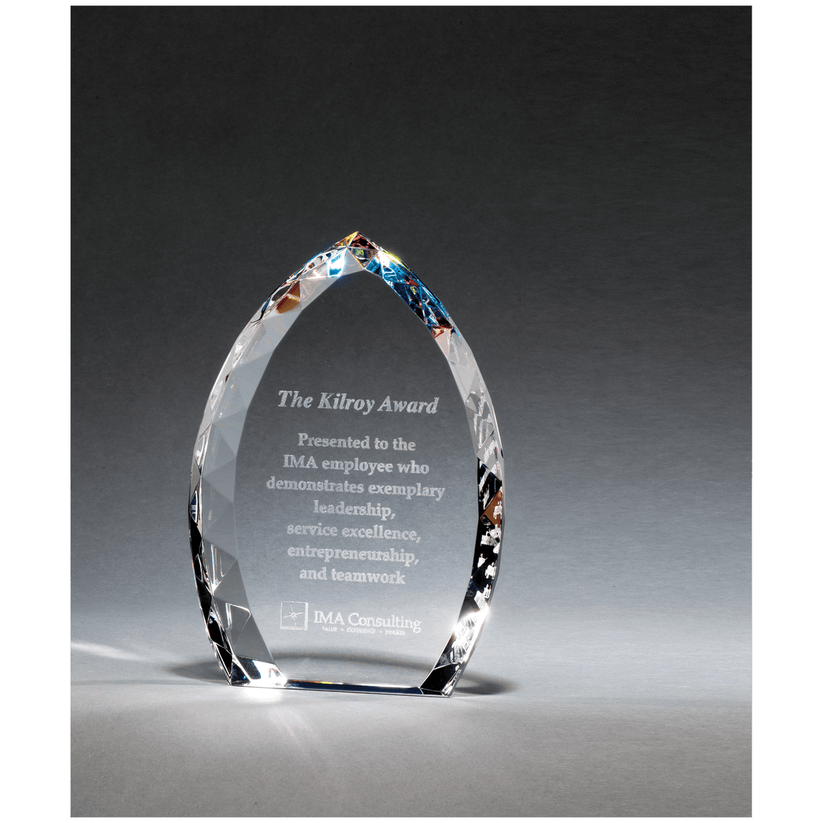 4" x 6" x 1" Crystal Flame with Jeweled Edge and Prism-Effect