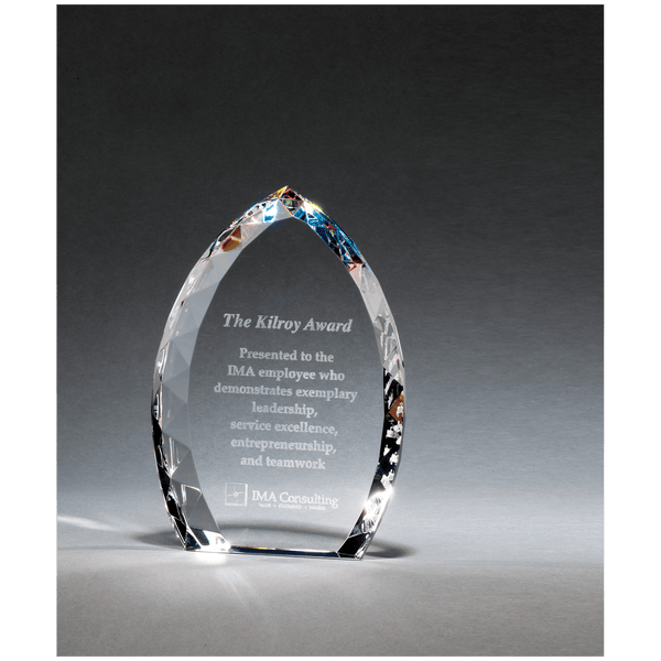 4" x 6" x 1" Crystal Flame with Jeweled Edge and Prism-Effect