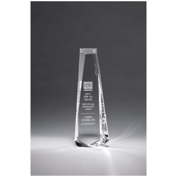 5 1/8" x 11" x 2" Crystal Obelisk