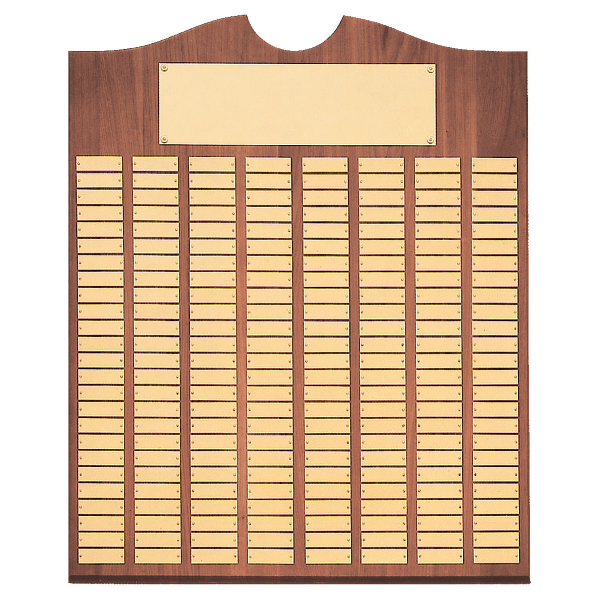 28" x 35"/Plates 7/8" x 2 3/4" American Walnut 270 Plate Perpetual Plaque with Brushed Brass Plates