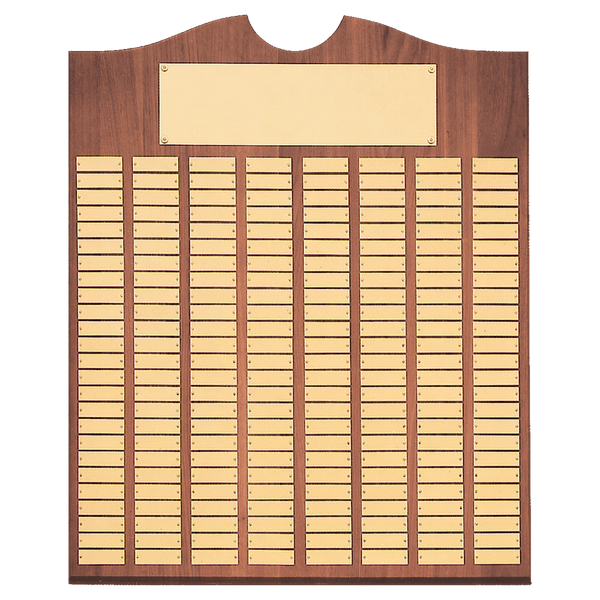 28" x 35"/Plates 7/8" x 2 3/4" American Walnut 270 Plate Perpetual Plaque with Brushed Brass Plates