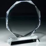 8" x 8" Clear Crystal Octagon Award
