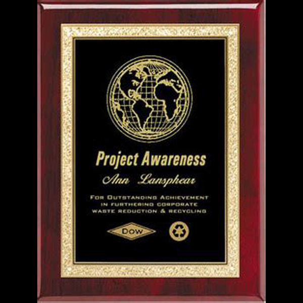 9" x 12" Piano Finish Rosewood Plaque