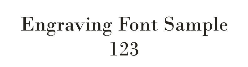 Engraving Font Sample 123, set in Bodoni