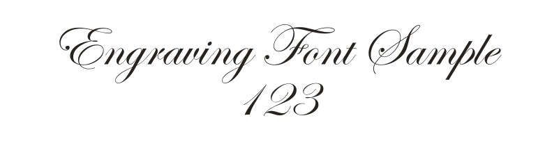 Engraving Font Sample 123, set in Edwardian Script