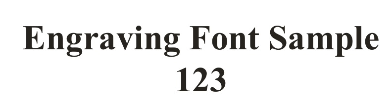 Engraving Font Sample 123, set in Times New Roman